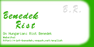 benedek rist business card